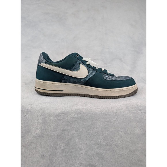 Nike Air Force 1 488298-306 Mens 12 Green Snake Skin Shoes Dark Atomic Teal - Picture 12 of 16